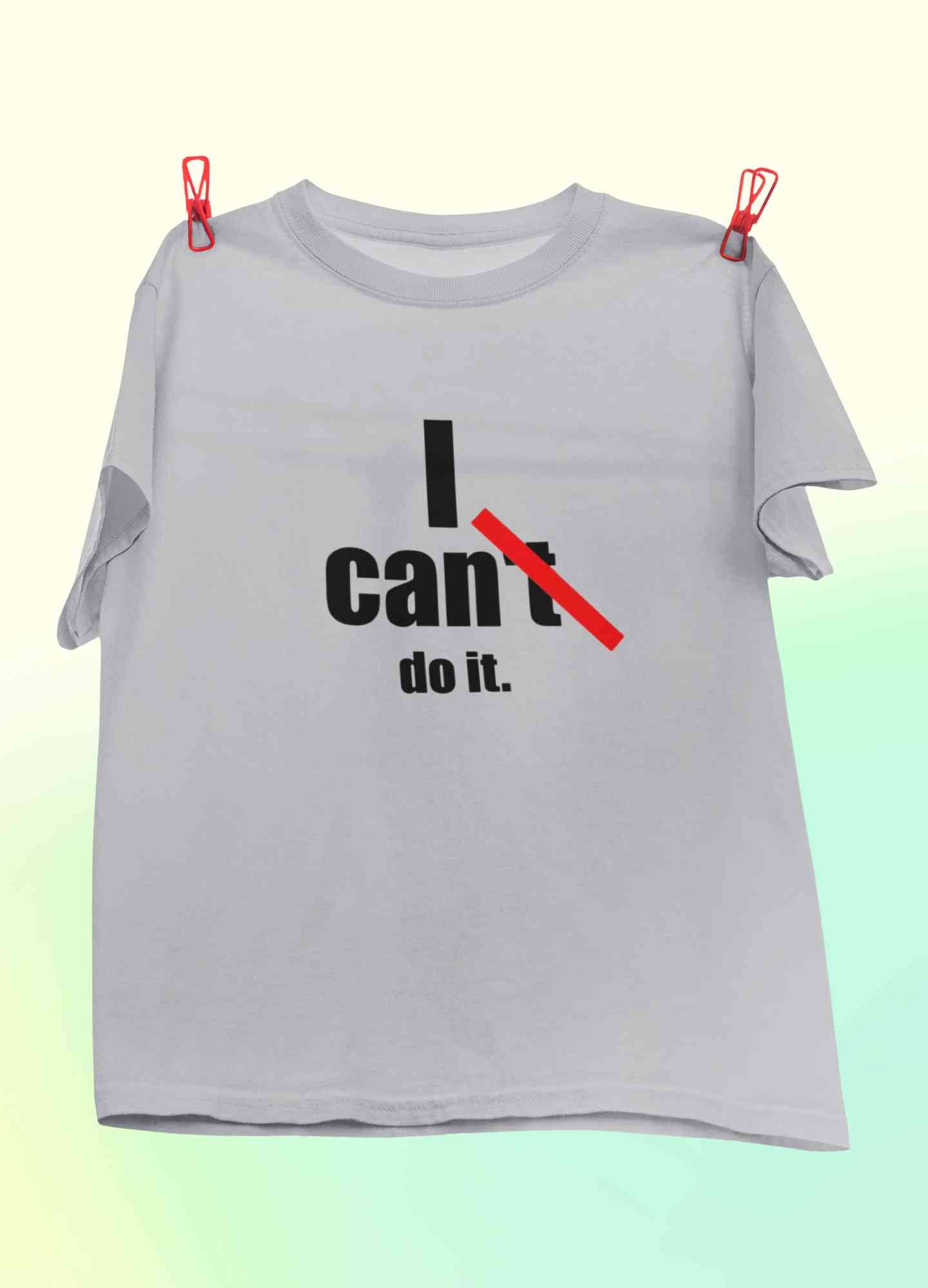I Can Do It Typography Mens Half Sleeves T-shirt- FunkyTeesClub
