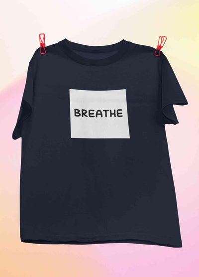 Breathe Minimals Mens Half Sleeves T-shirt- FunkyTeesClub