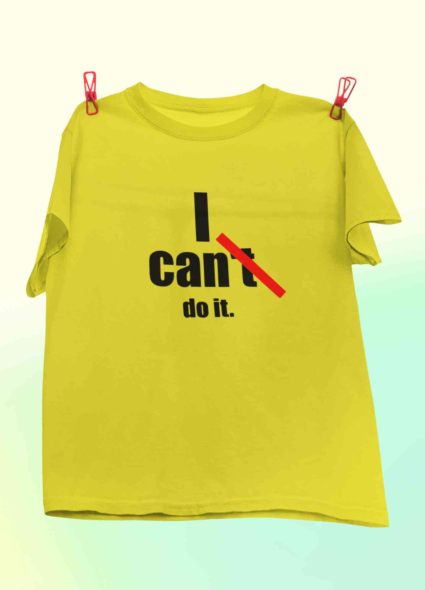 I Can Do It Typography Mens Half Sleeves T-shirt- FunkyTeesClub