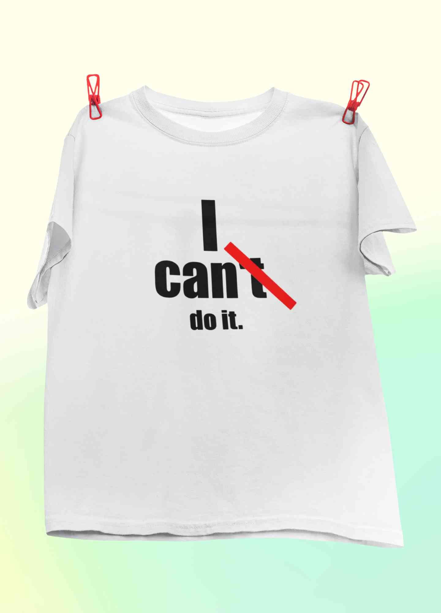 I Can Do It Typography Mens Half Sleeves T-shirt- FunkyTeesClub