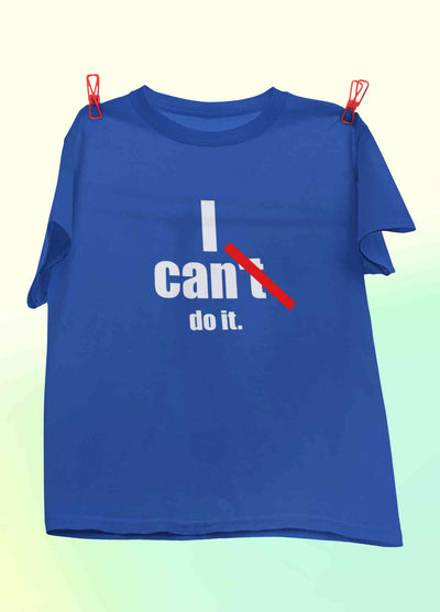 I Can Do It Typography Women Half Sleeves T-shirt- FunkyTeesClub