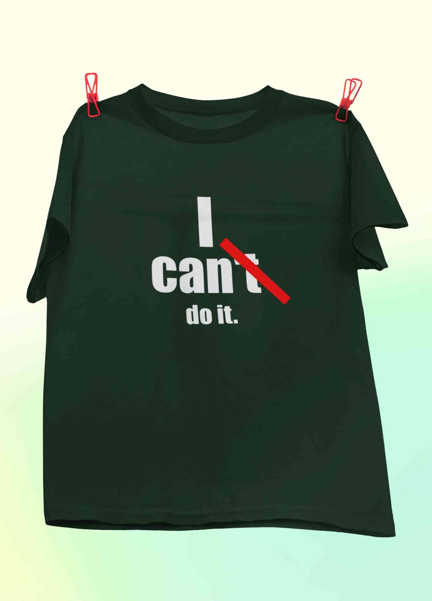 I Can Do It Typography Mens Half Sleeves T-shirt- FunkyTeesClub