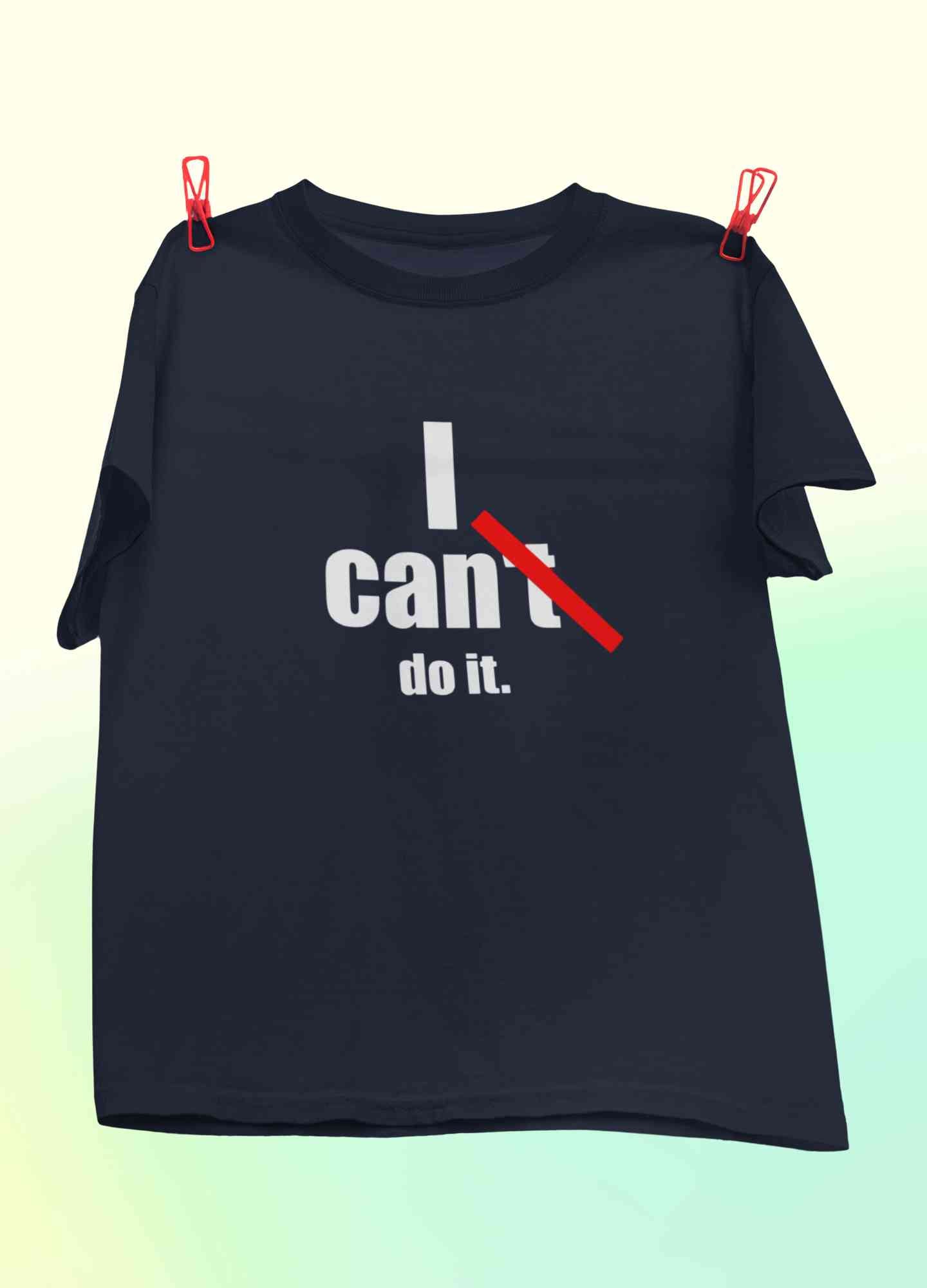 I Can Do It Typography Mens Half Sleeves T-shirt- FunkyTeesClub