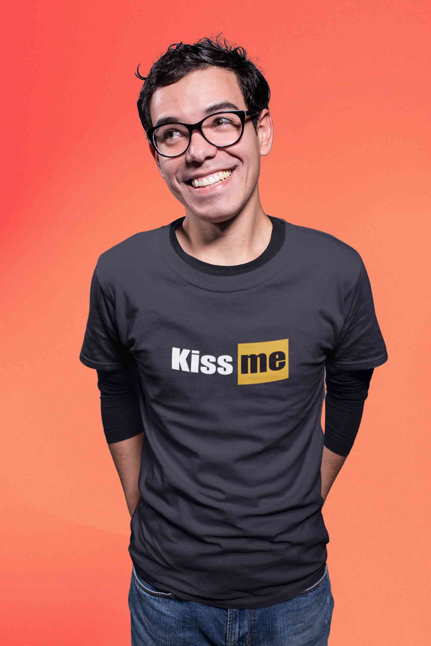 Kiss Me Minimals Mens Half Sleeves T-shirt- FunkyTeesClub