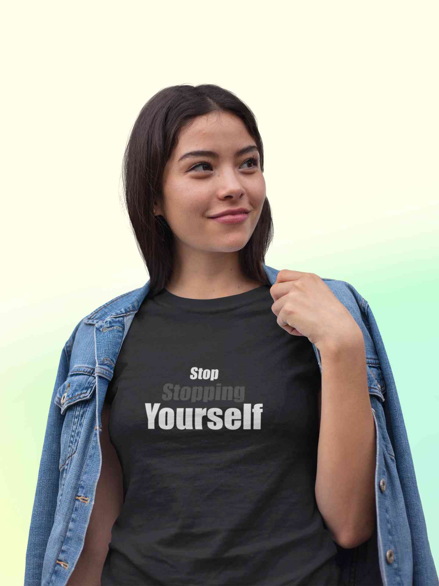 Stop Stopping Yourself Minimals Women Half Sleeves T-shirt- FunkyTeesClub