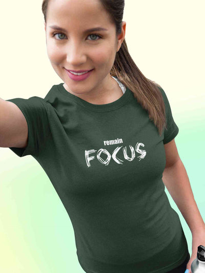 Remain Focus Minimals Women Half Sleeves T-shirt- FunkyTeesClub