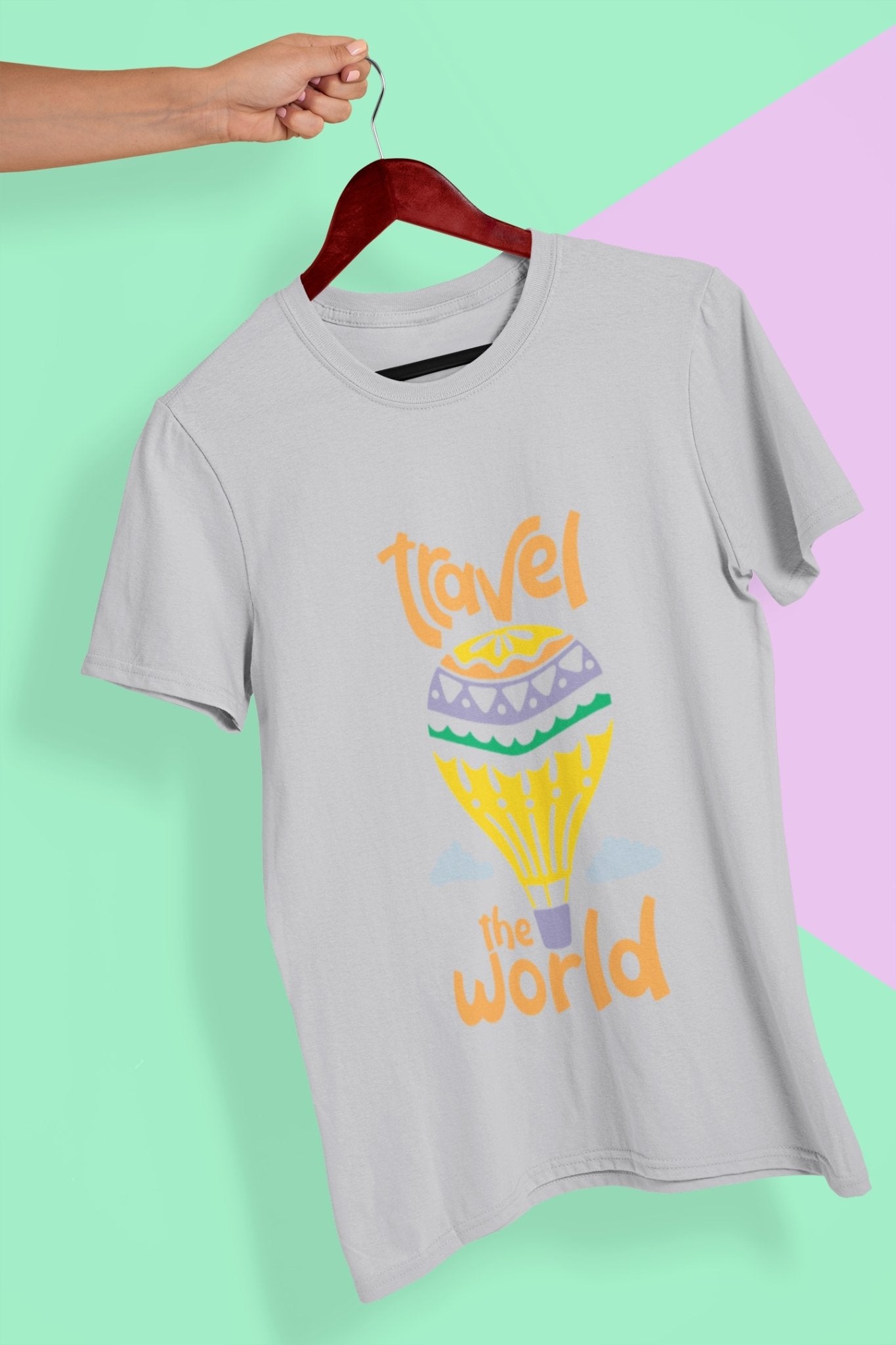 Travel The World Mens Half Sleeves T-shirt- FunkyTeesClub - Funky Tees Club