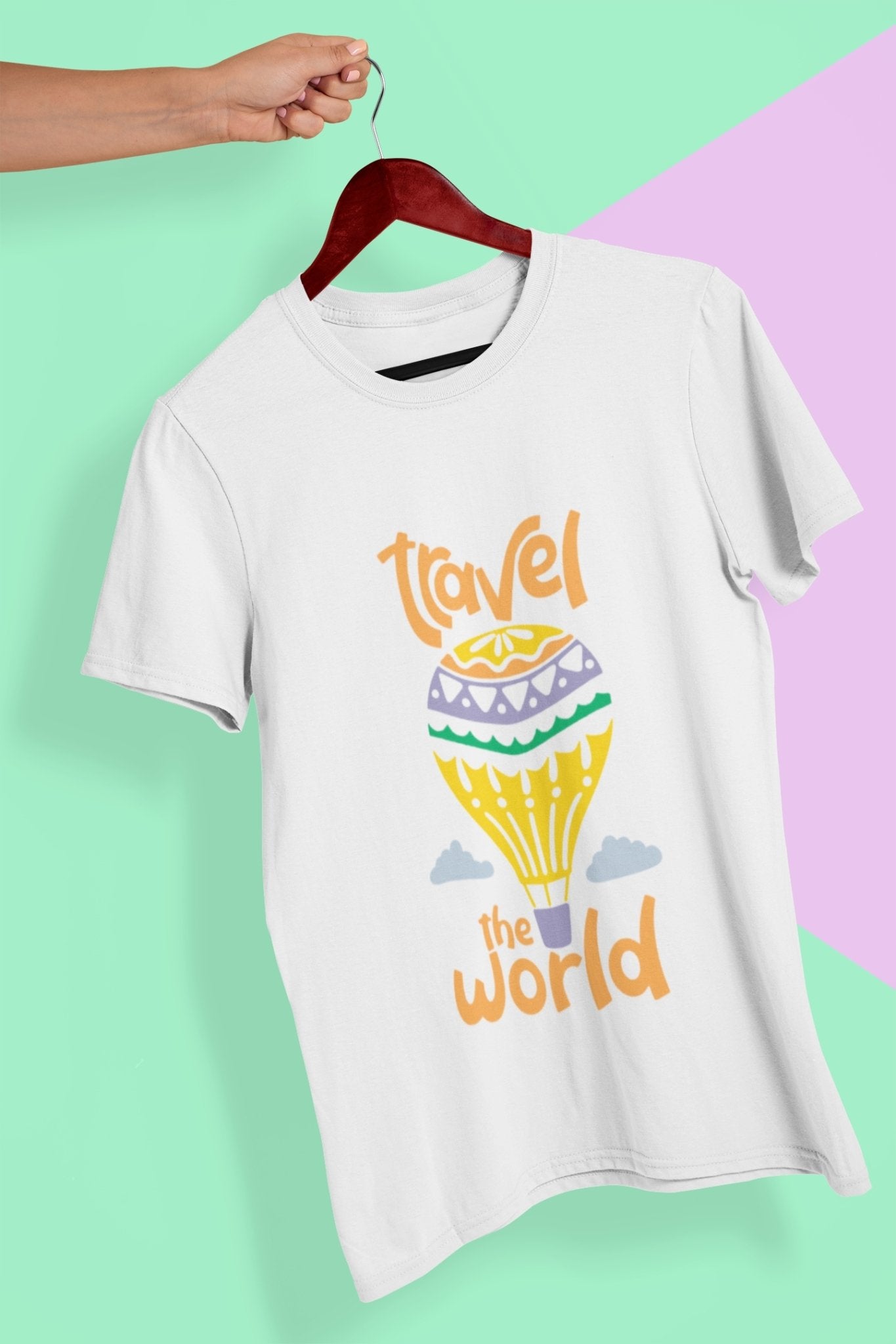 Travel The World Mens Half Sleeves T-shirt- FunkyTeesClub - Funky Tees Club
