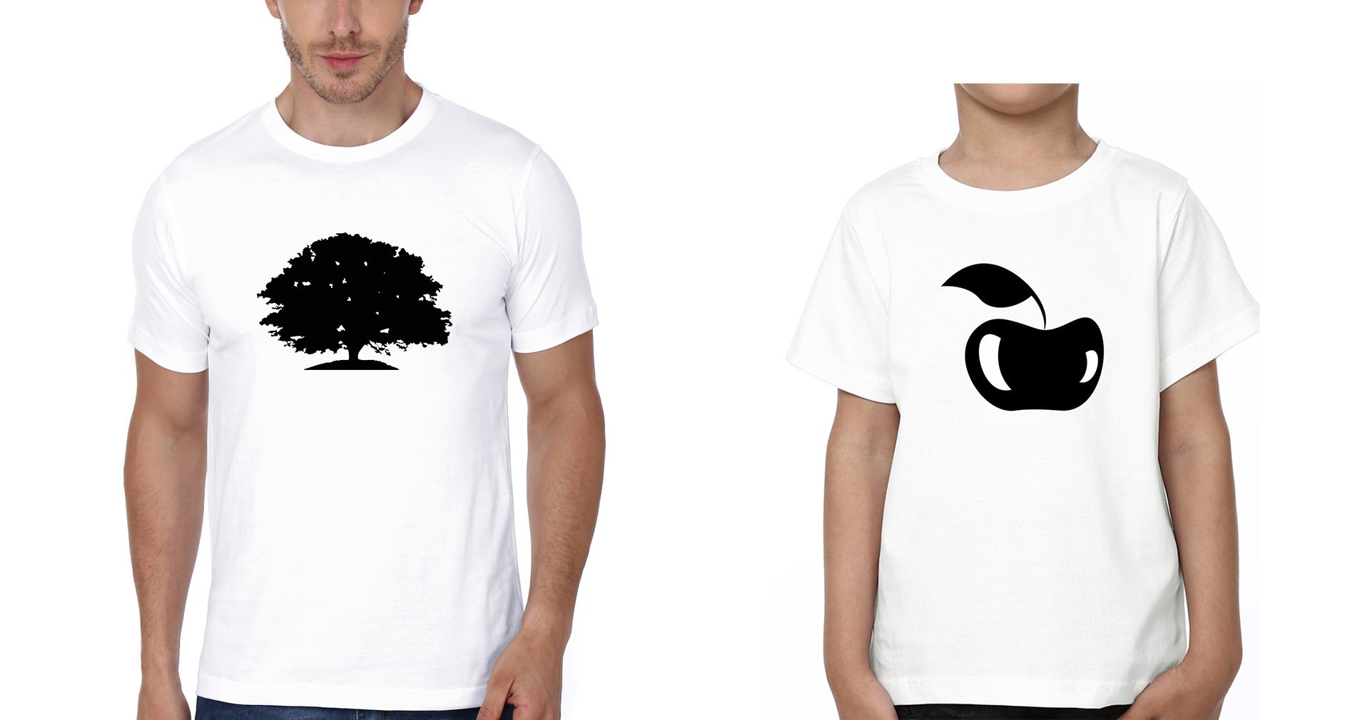 Tree Apple Father and Son Matching T-Shirt- FunkyTeesClub - Funky Tees Club