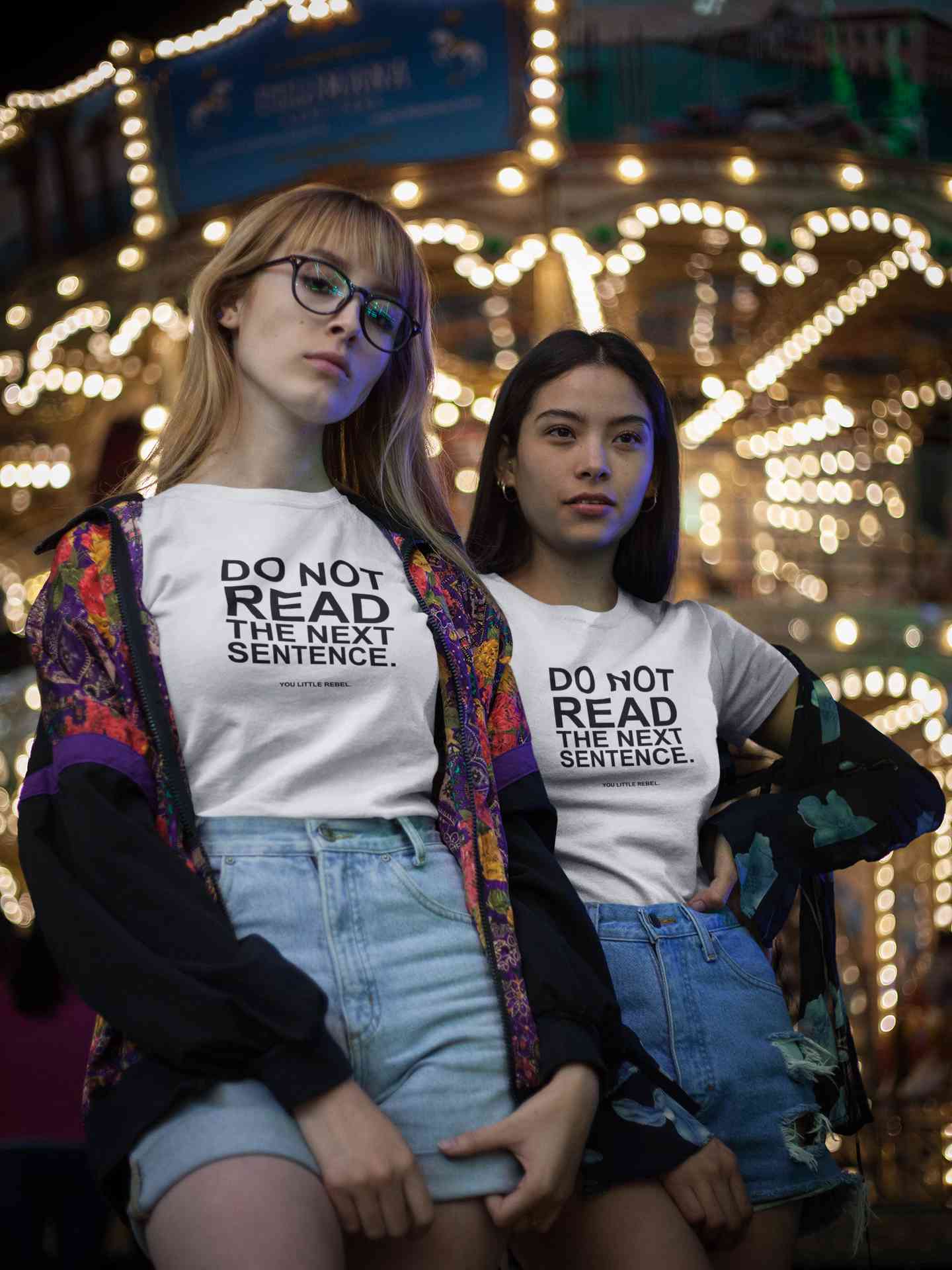 Do Not Read The Next Sentence Typography Women Half Sleeves T-shirt- FunkyTeesClub