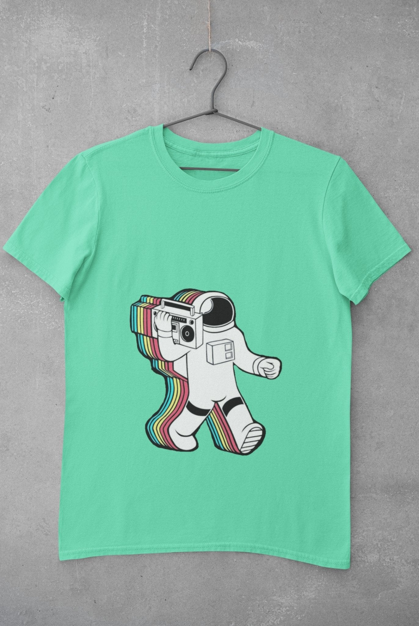 Trippy Astronaut Mens Half Sleeves T-shirt- FunkyTeesClub - Funky Tees Club