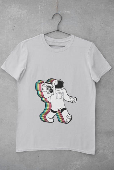Trippy Astronaut Mens Half Sleeves T-shirt- FunkyTeesClub - Funky Tees Club