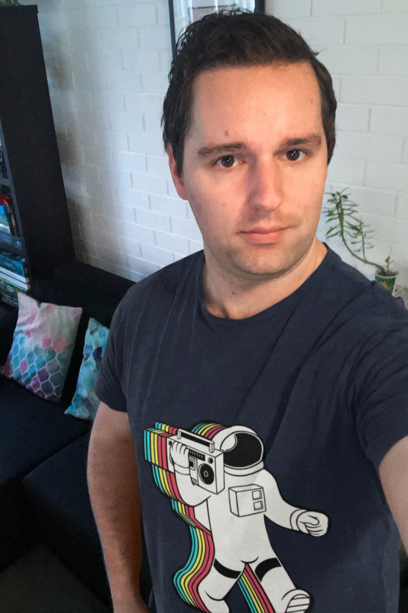 Trippy Astronaut Mens Half Sleeves T-shirt- FunkyTeesClub - Funky Tees Club