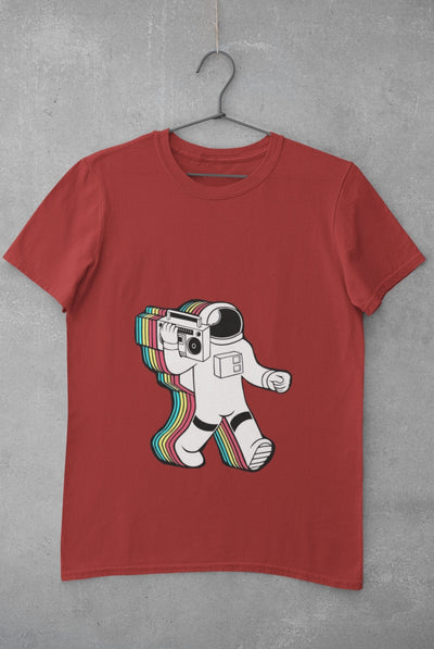 Trippy Astronaut Mens Half Sleeves T-shirt- FunkyTeesClub - Funky Tees Club