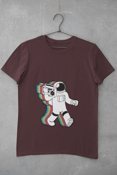 Trippy Astronaut Mens Half Sleeves T-shirt- FunkyTeesClub - Funky Tees Club