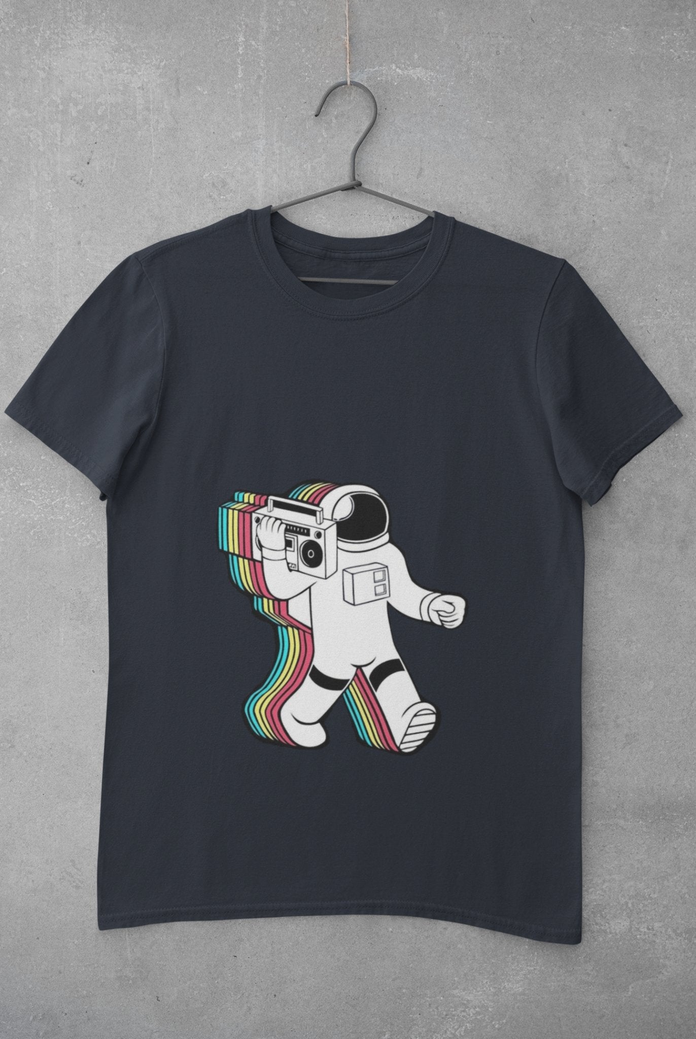 Trippy Astronaut Mens Half Sleeves T-shirt- FunkyTeesClub - Funky Tees Club