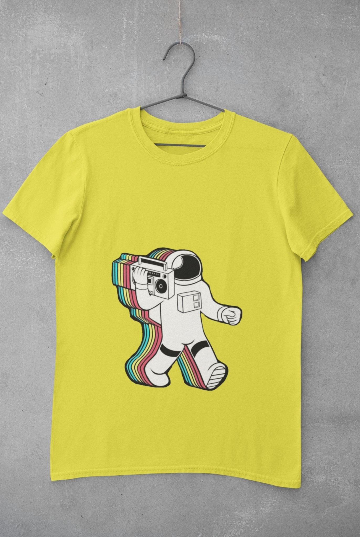 Trippy Astronaut Mens Half Sleeves T-shirt- FunkyTeesClub - Funky Tees Club