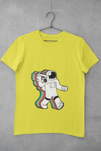 Trippy Astronaut Mens Half Sleeves T-shirt- FunkyTeesClub - Funky Tees Club
