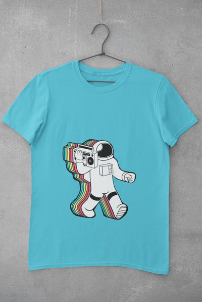 Trippy Astronaut Mens Half Sleeves T-shirt- FunkyTeesClub - Funky Tees Club