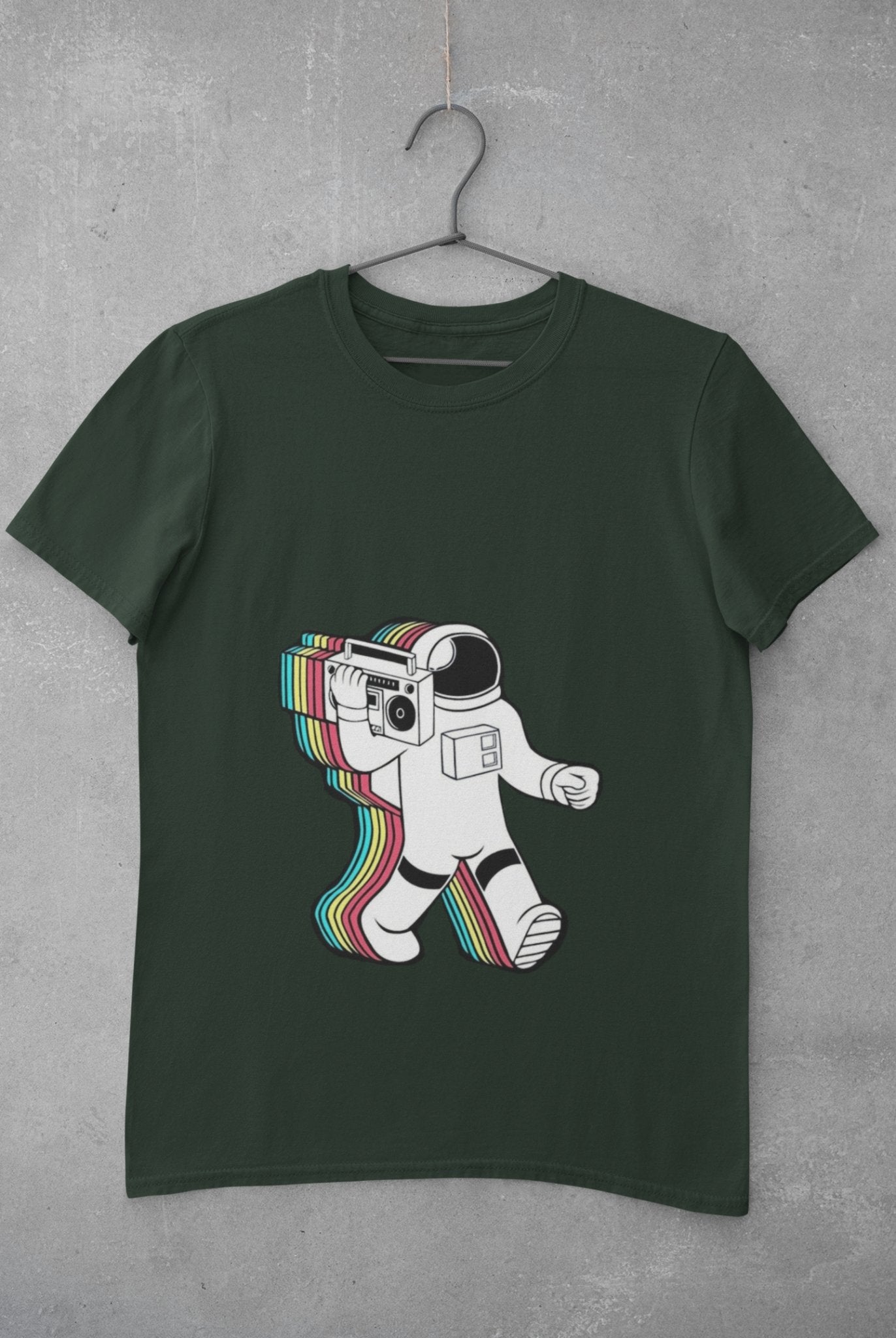 Trippy Astronaut Mens Half Sleeves T-shirt- FunkyTeesClub - Funky Tees Club