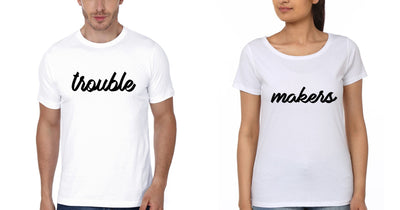 Trouble Makers BFF Half Sleeves T-Shirts-FunkyTees - Funky Tees Club