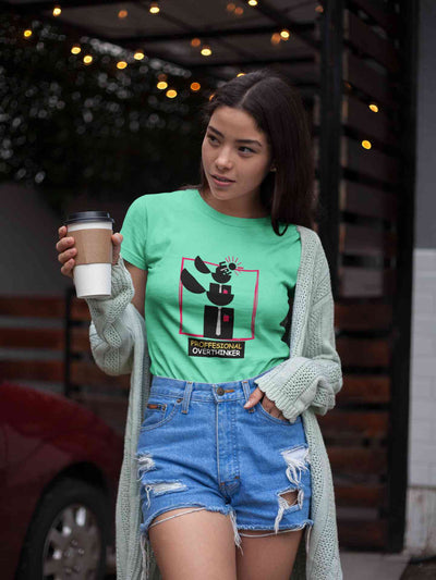 Professional Overthinker Women Half Sleeves T-shirt- FunkyTeesClub