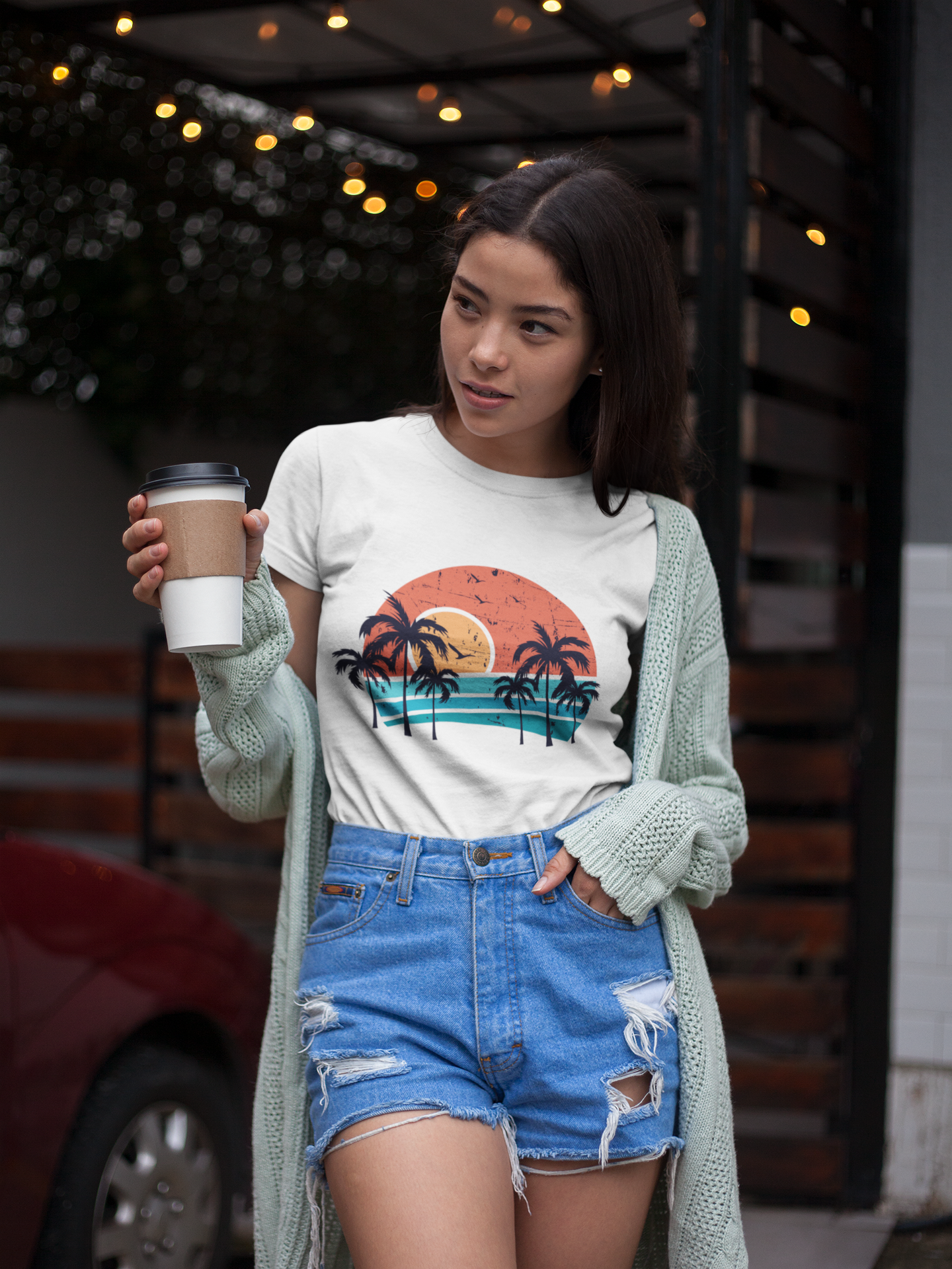 Sunset Women Half Sleeves T-shirt- FunkyTeesClub