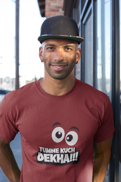Tumne Kuch Dekha Mens Half Sleeves T-shirt- FunkyTeesClub - Funky Tees Club