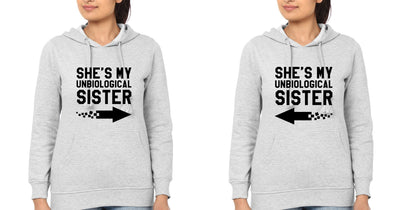 Unbiological Sister BFF Hoodies-FunkyTees - Funky Tees Club