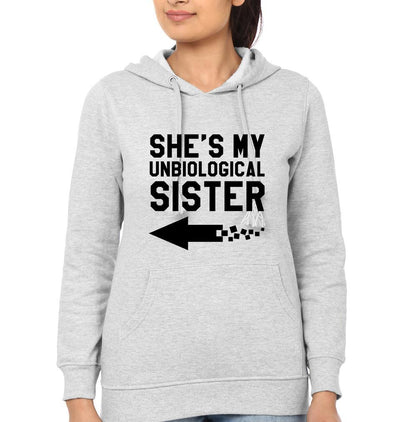 Unbiological Sister BFF Hoodies-FunkyTees - Funky Tees Club