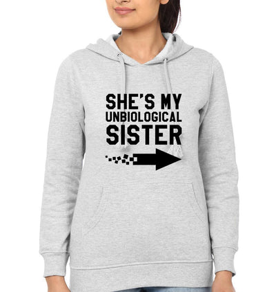 Unbiological Sister BFF Hoodies-FunkyTees - Funky Tees Club