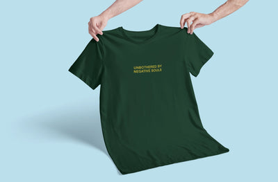 Unbothered by negative souls Minimal Mens Half Sleeves T-shirt- FunkyTeesClub - Funky Tees Club