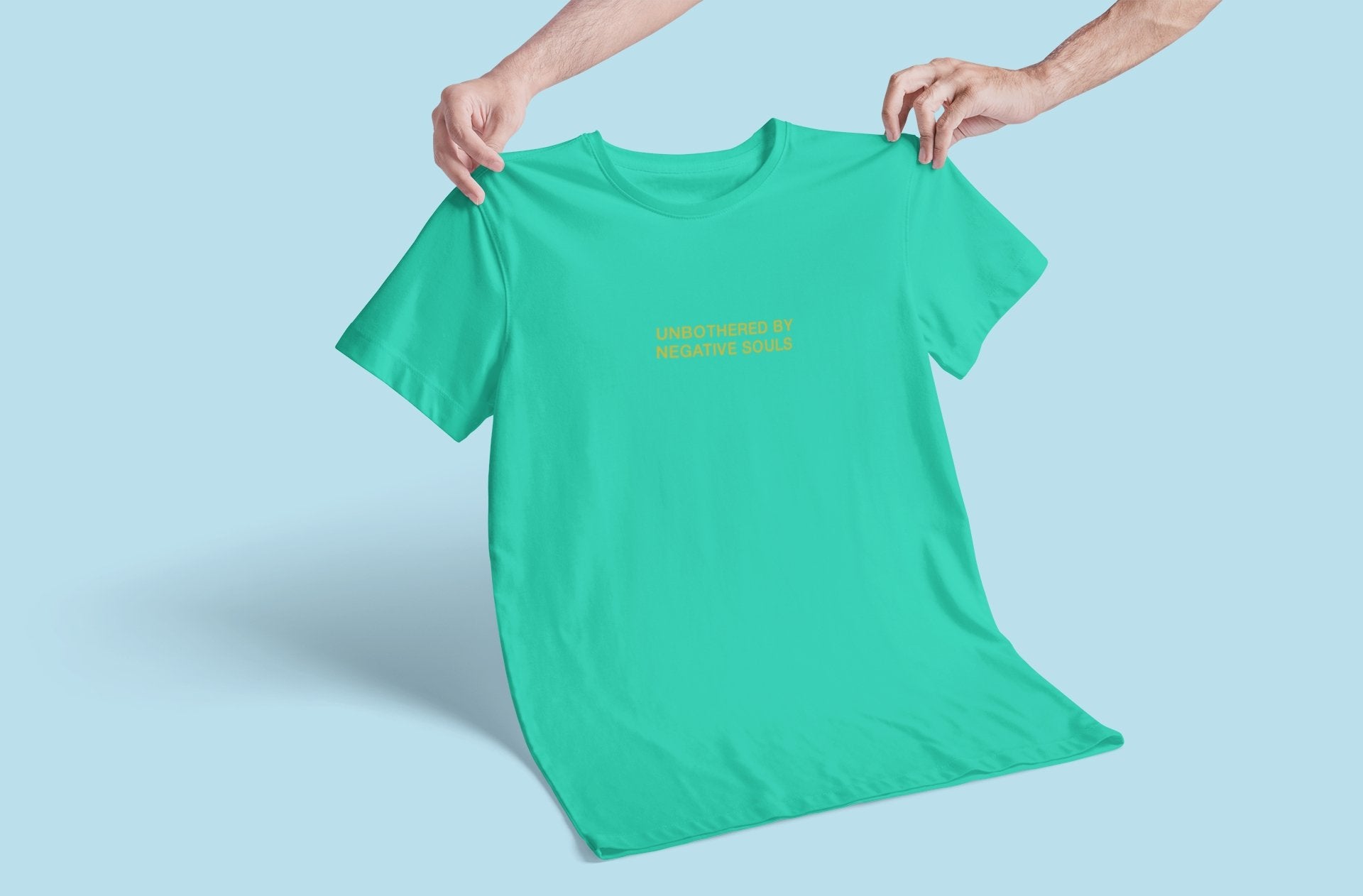 Unbothered by negative souls Minimal Mens Half Sleeves T-shirt- FunkyTeesClub - Funky Tees Club