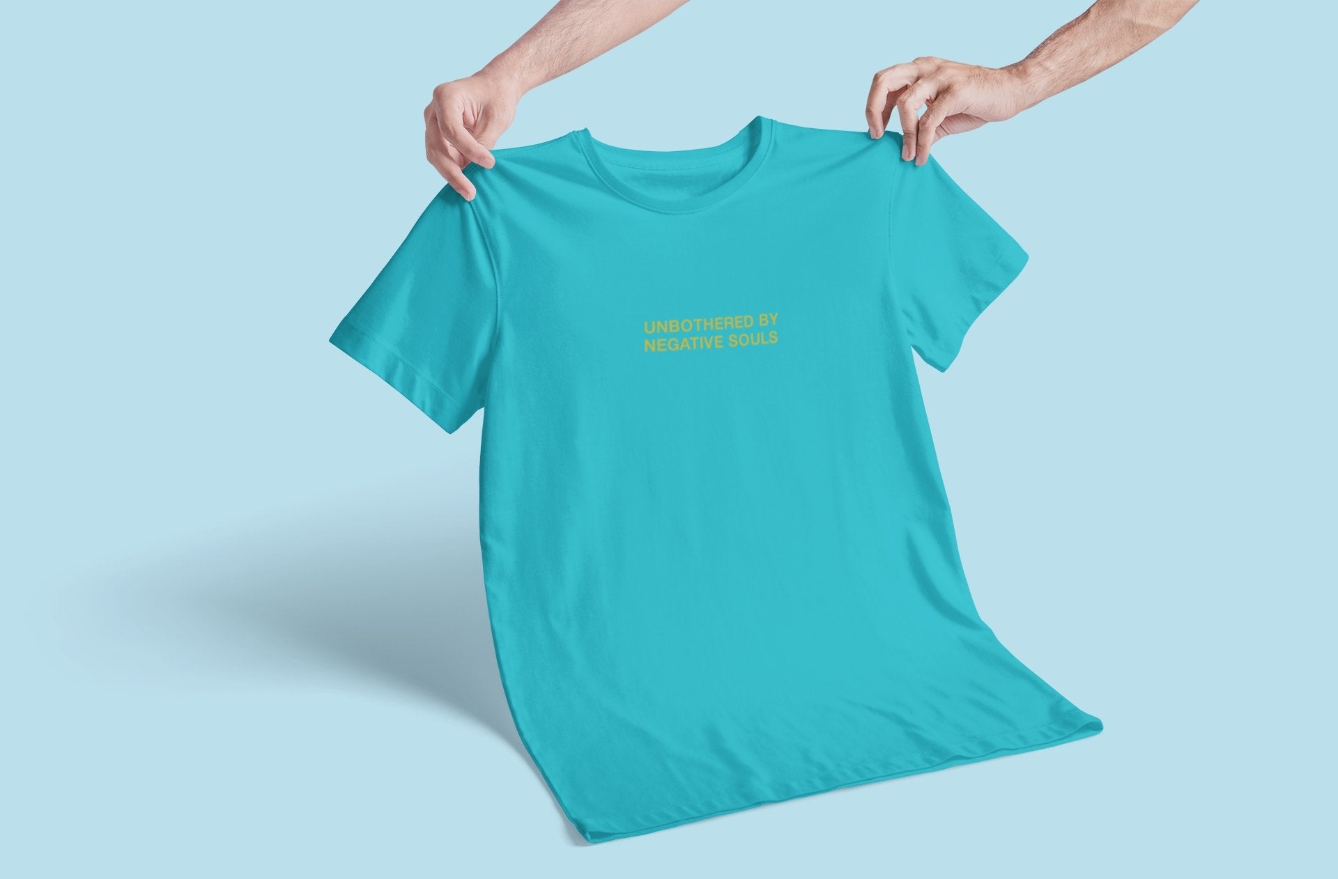 Unbothered by negative souls Minimal Women Half Sleeves T-shirt- FunkyTeesClub - Funky Tees Club