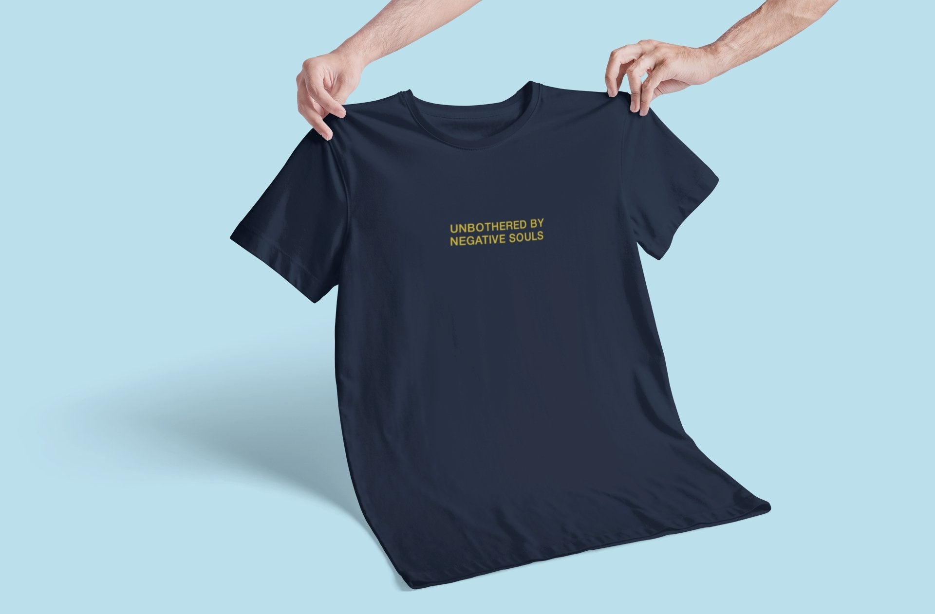 Unbothered by negative souls Minimal Women Half Sleeves T-shirt- FunkyTeesClub - Funky Tees Club