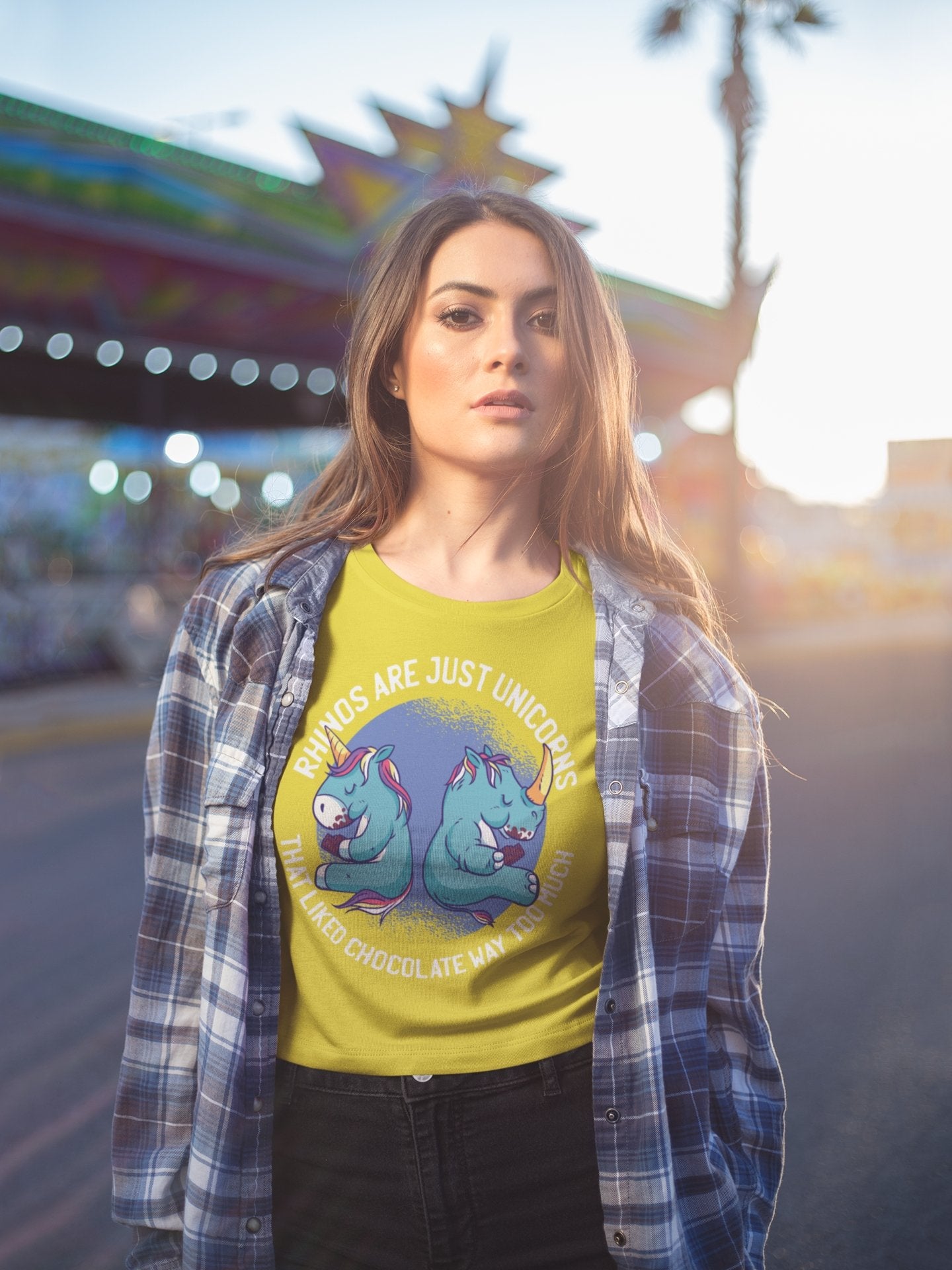 Unicorn Rhino Women Crop Top- FunkyTeesClub - Funky Tees Club