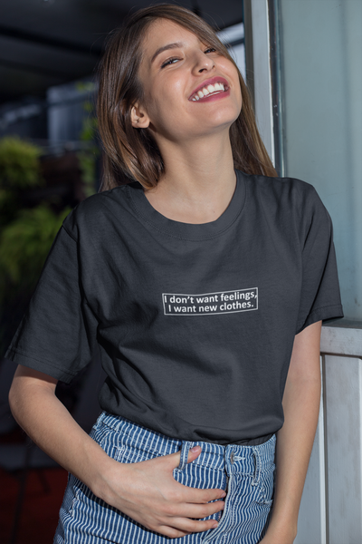 I Want New Clothes Women Half Sleeves T-shirt- FunkyTeesClub