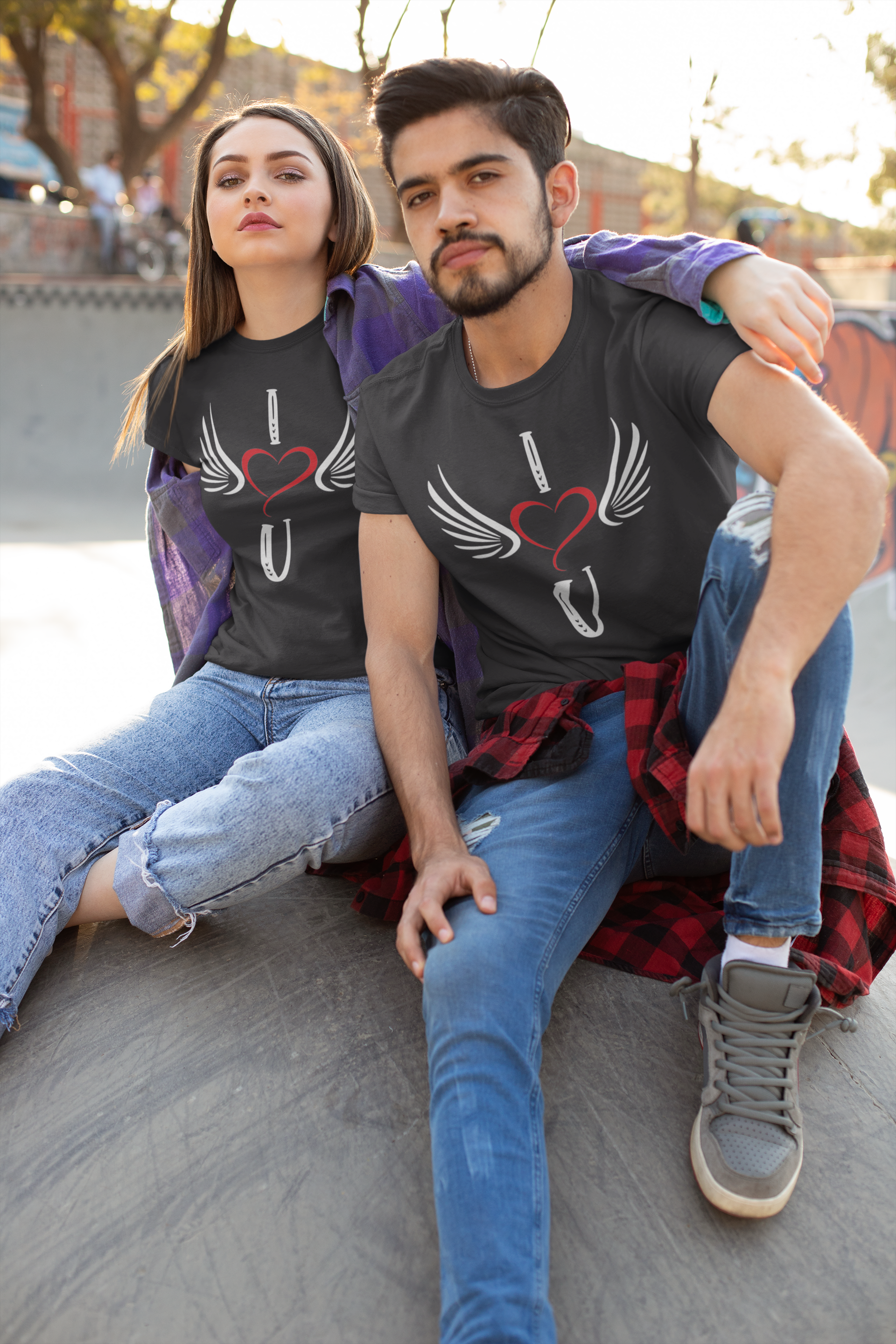 I Love U Couple Half Sleeves T-Shirts -FunkyTeesClub