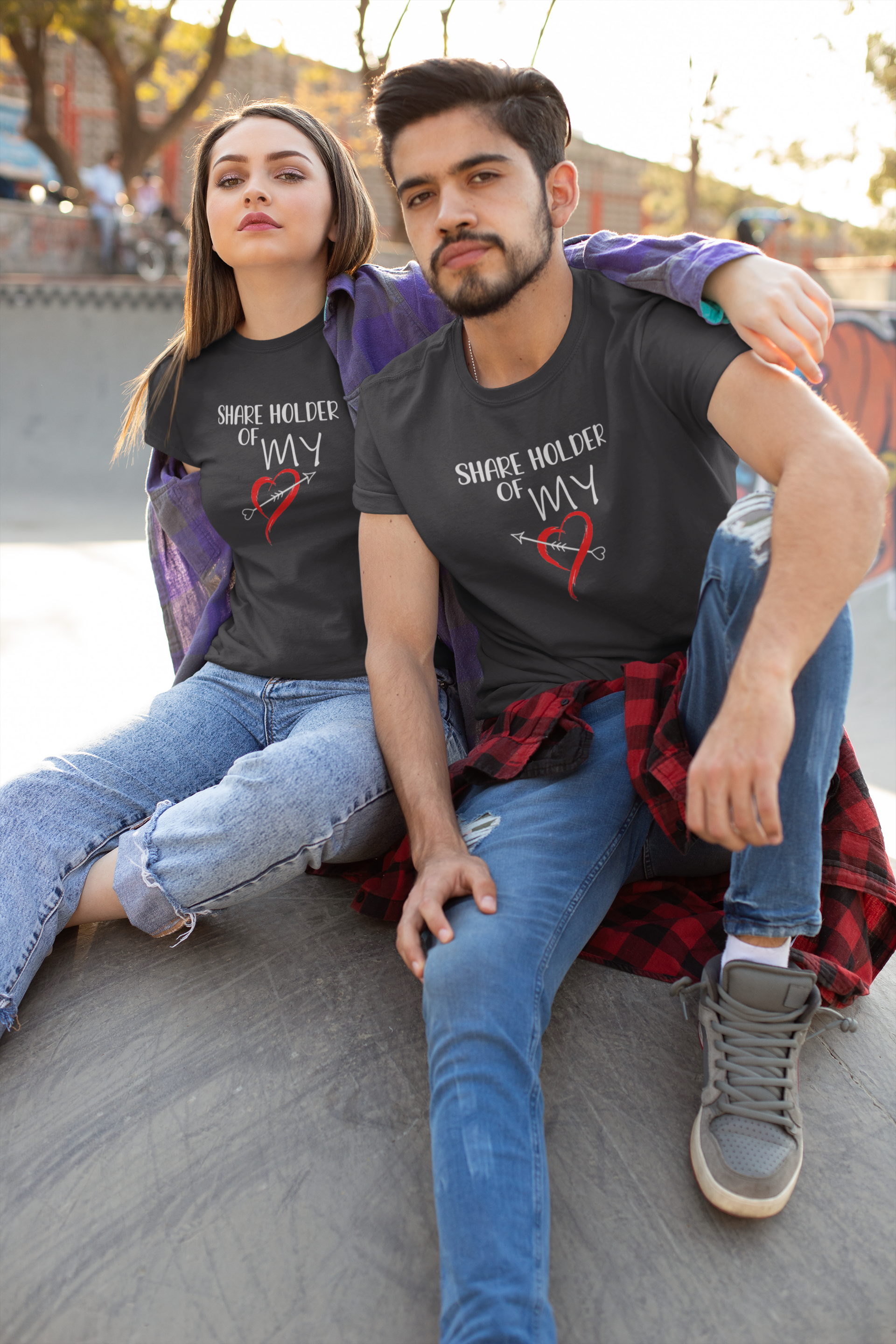 Shareholder Of My Heart Couple Half Sleeves T-Shirts -FunkyTeesClub
