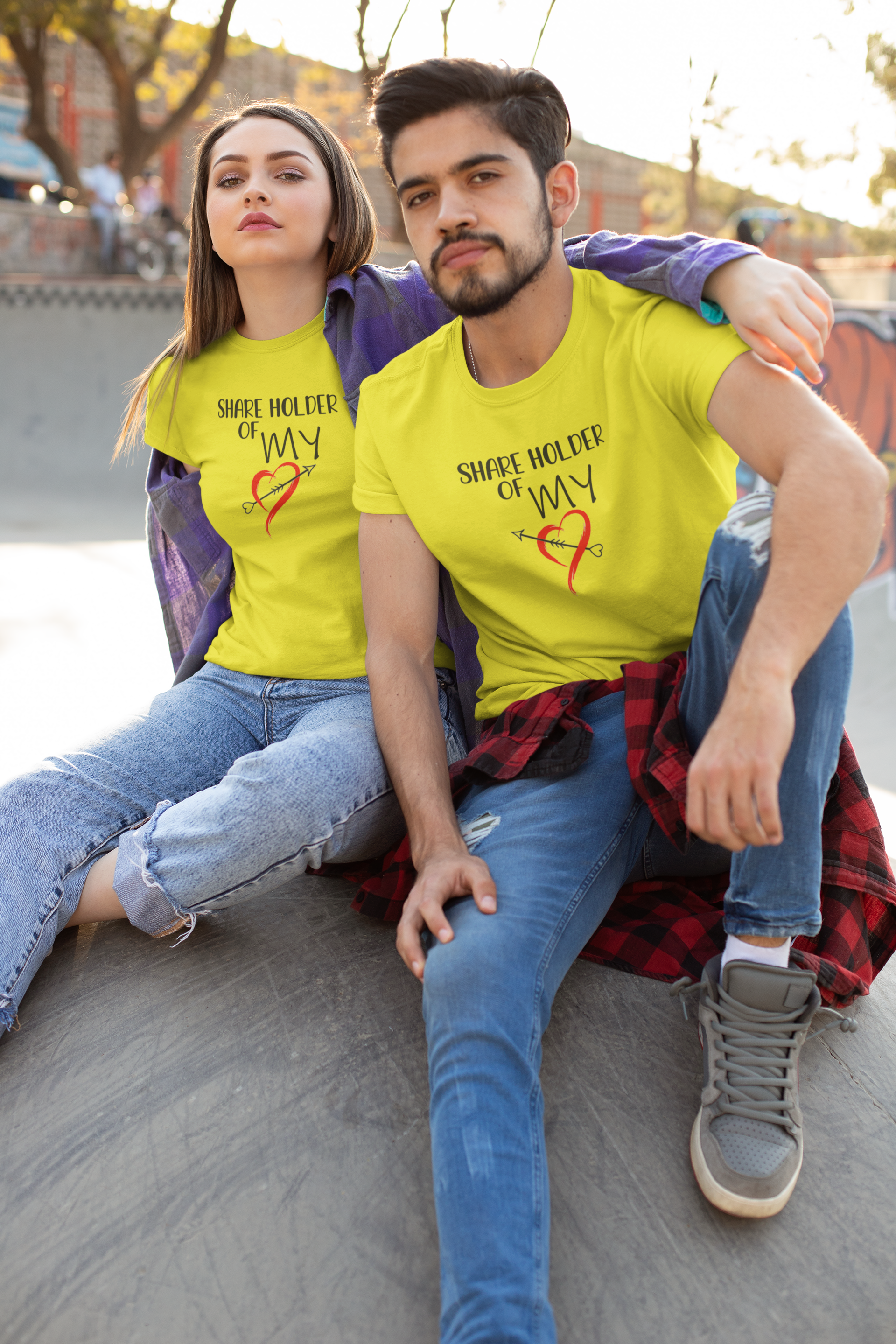 Shareholder Of My Heart Couple Half Sleeves T-Shirts -FunkyTeesClub