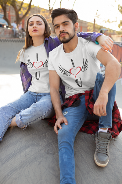 I Love U Couple Half Sleeves T-Shirts -FunkyTeesClub