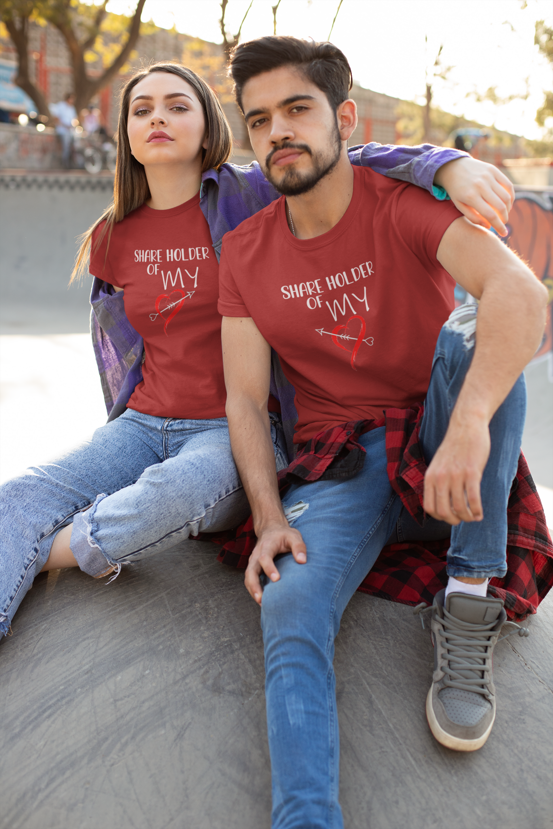 Shareholder Of My Heart Couple Half Sleeves T-Shirts -FunkyTeesClub