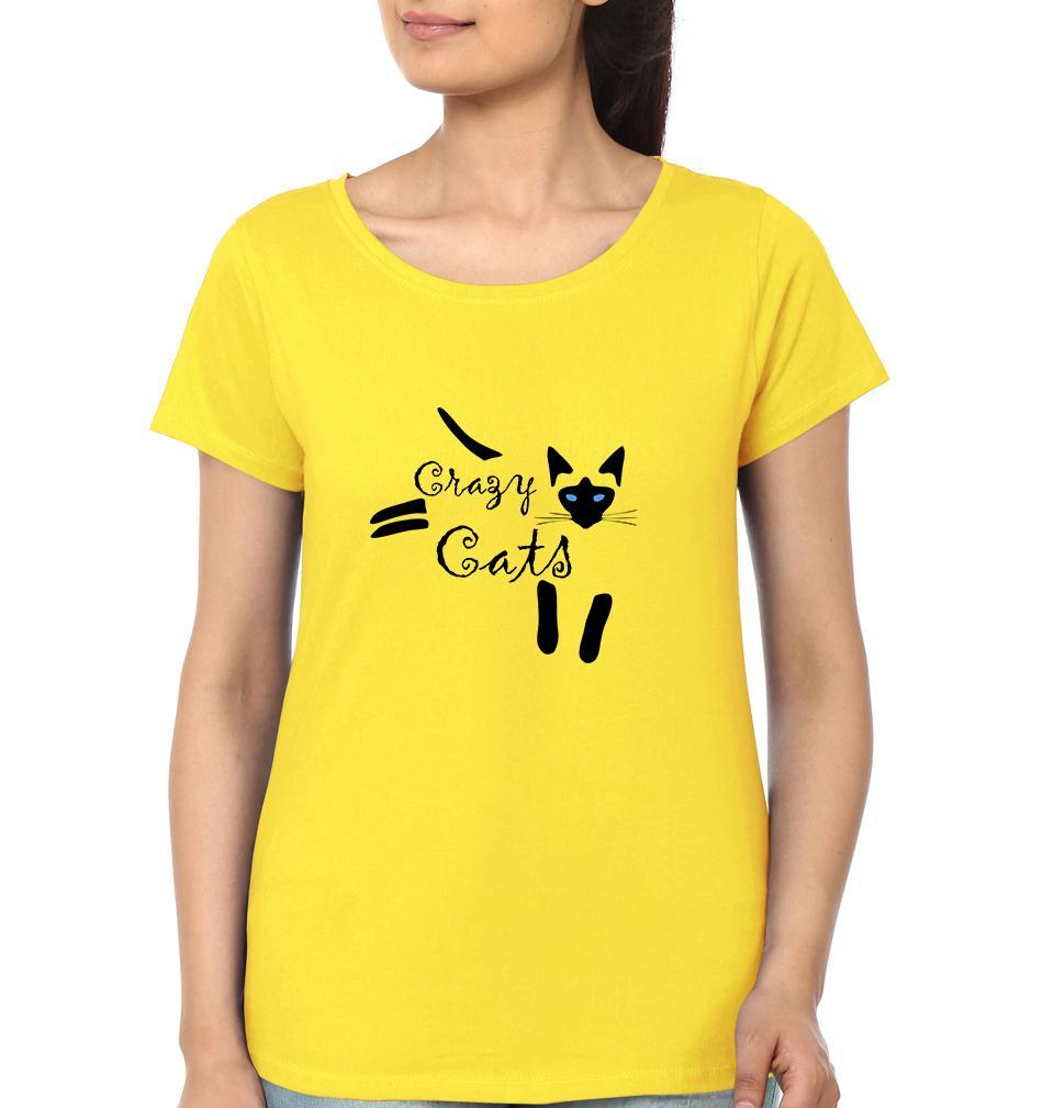 Crazy Cats BFF Half Sleeves T-Shirts-FunkyTees
