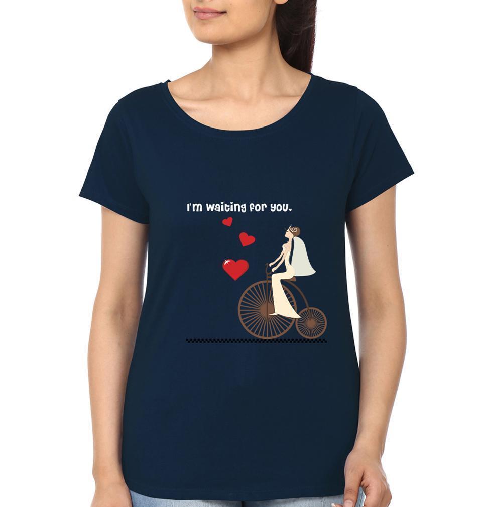 Waiting for you Couple Half Sleeves T-Shirts -FunkyTees - Funky Tees Club