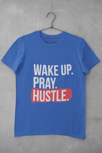 Wake Pray Hustle Women Half Sleeves T-shirt- FunkyTeesClub - Funky Tees Club