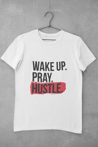 Wake Pray Hustle Women Half Sleeves T-shirt- FunkyTeesClub - Funky Tees Club