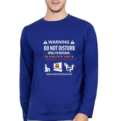 Warning FCB Men Full Sleeves T-Shirts-FunkyTeesClub - Funky Tees Club