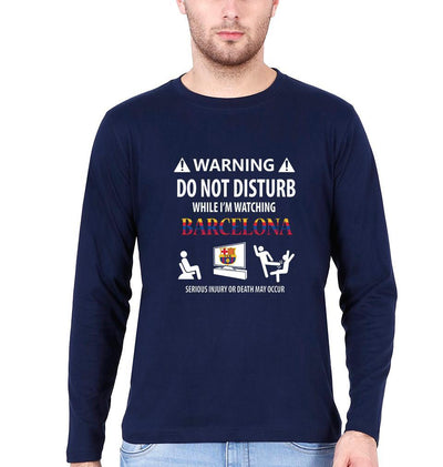 Warning FCB Men Full Sleeves T-Shirts-FunkyTeesClub - Funky Tees Club