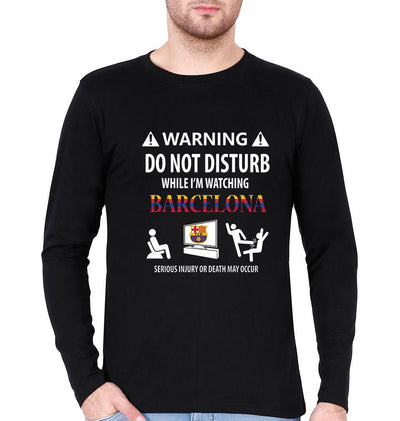 Warning FCB Men Full Sleeves T-Shirts-FunkyTeesClub - Funky Tees Club