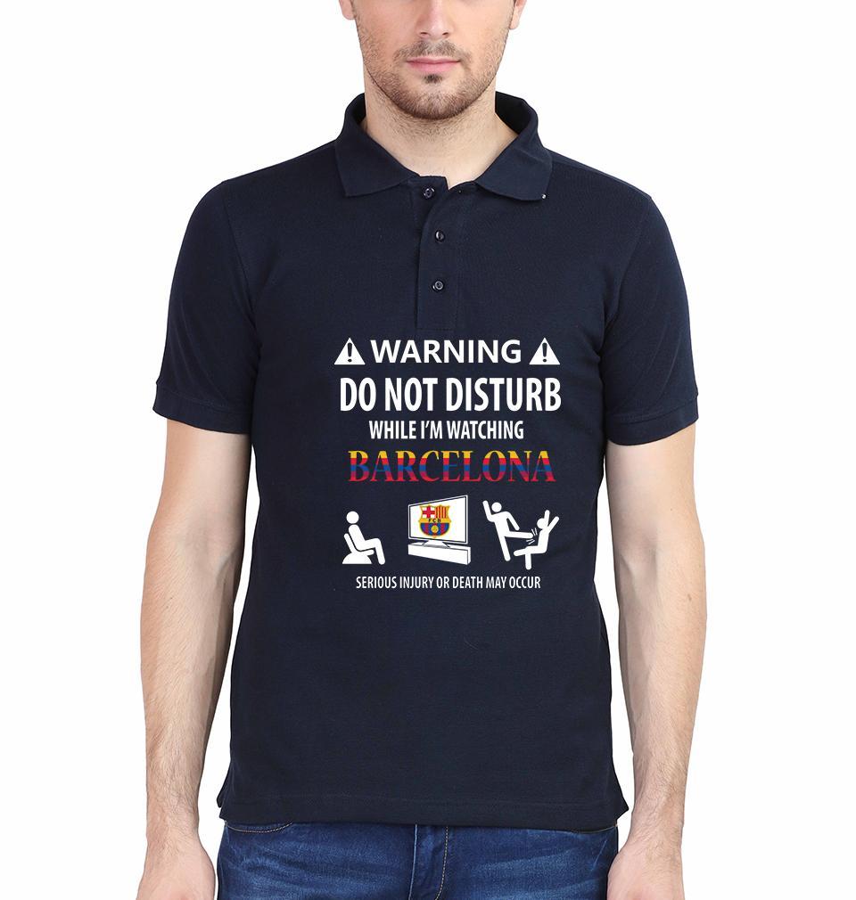 Warning FCB Men Polo Half Sleeves T-Shirts-FunkyTeesClub - Funky Tees Club